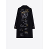 ABRIGO NEGRO ESTAMPADO NORIA