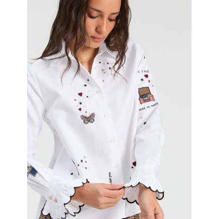 CAMISA BLANCA BORDADOS HOTEL VILAGALLO