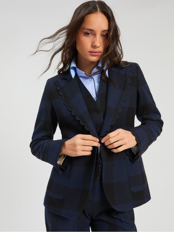 CHAQUETA VICHY MARINO NEGRO