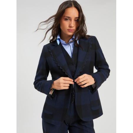 CHAQUETA VICHY MARINO NEGRO
