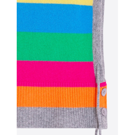 CAPUCHA GRIS PUNTO RAYAS MULTICOLOR