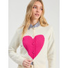 CARDIGAN INTARSIA CORAZON FUCSIA CRUDO