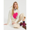 CARDIGAN INTARSIA CORAZON FUCSIA CRUDO